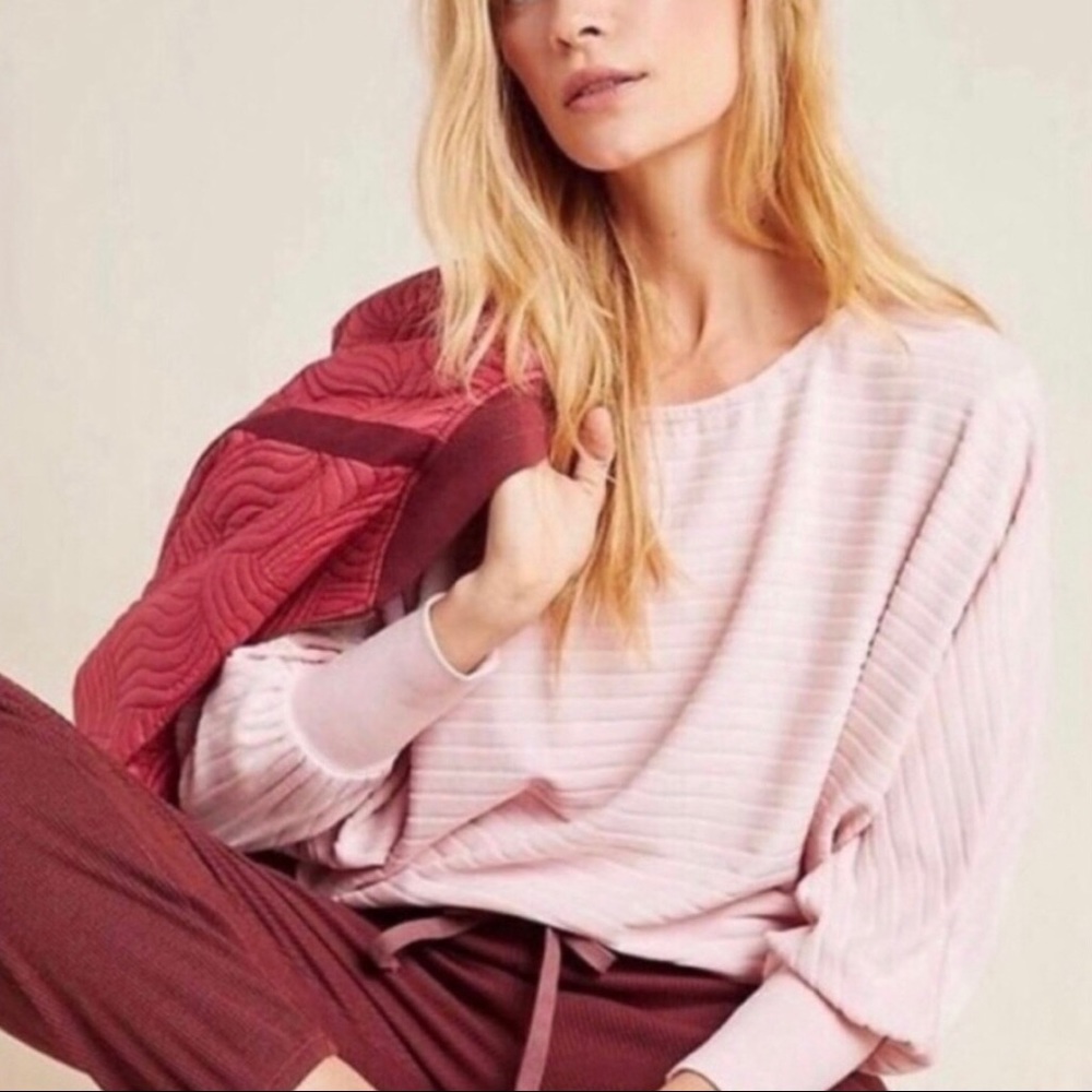 Anthropologie Pink Pullover Long Sleeve Top S